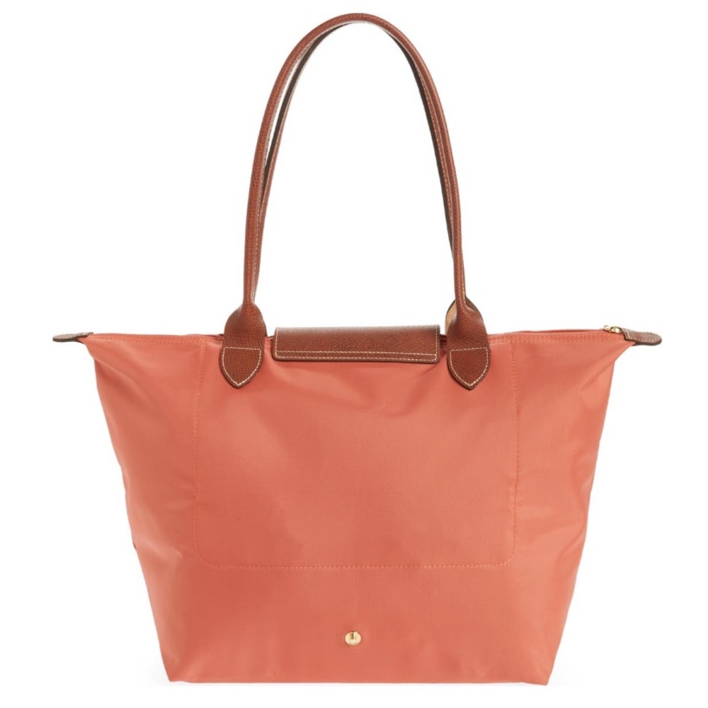 Longchamp Le Pliage Large Pink Canvas Tote Shoulder Bag NWT Foldable Leather - Picture 2 of 6
